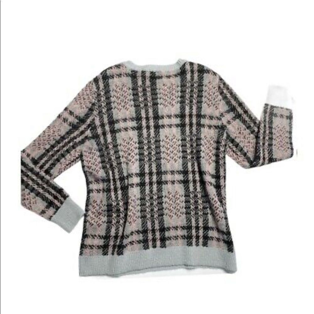 πWestbound Plaid Blk, Pink & Gray Sweater PL NWOT - Picture 4 of 7